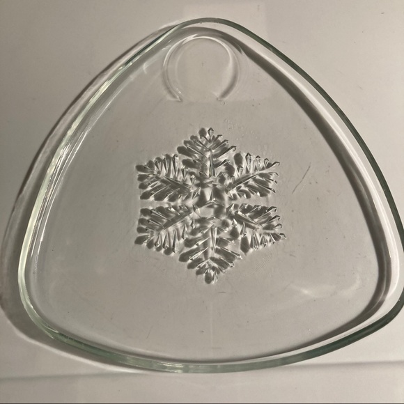 VTG Indiana Glass Atomic Snowflake Snack Plates (2 - Picture 3 of 8